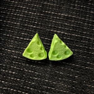 Green Triangle Stud Earrings